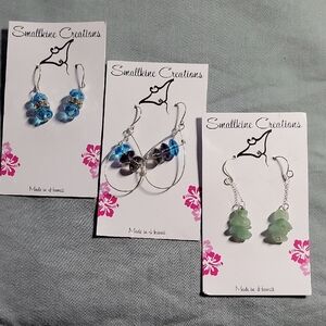 Blue and Green Earrings Set